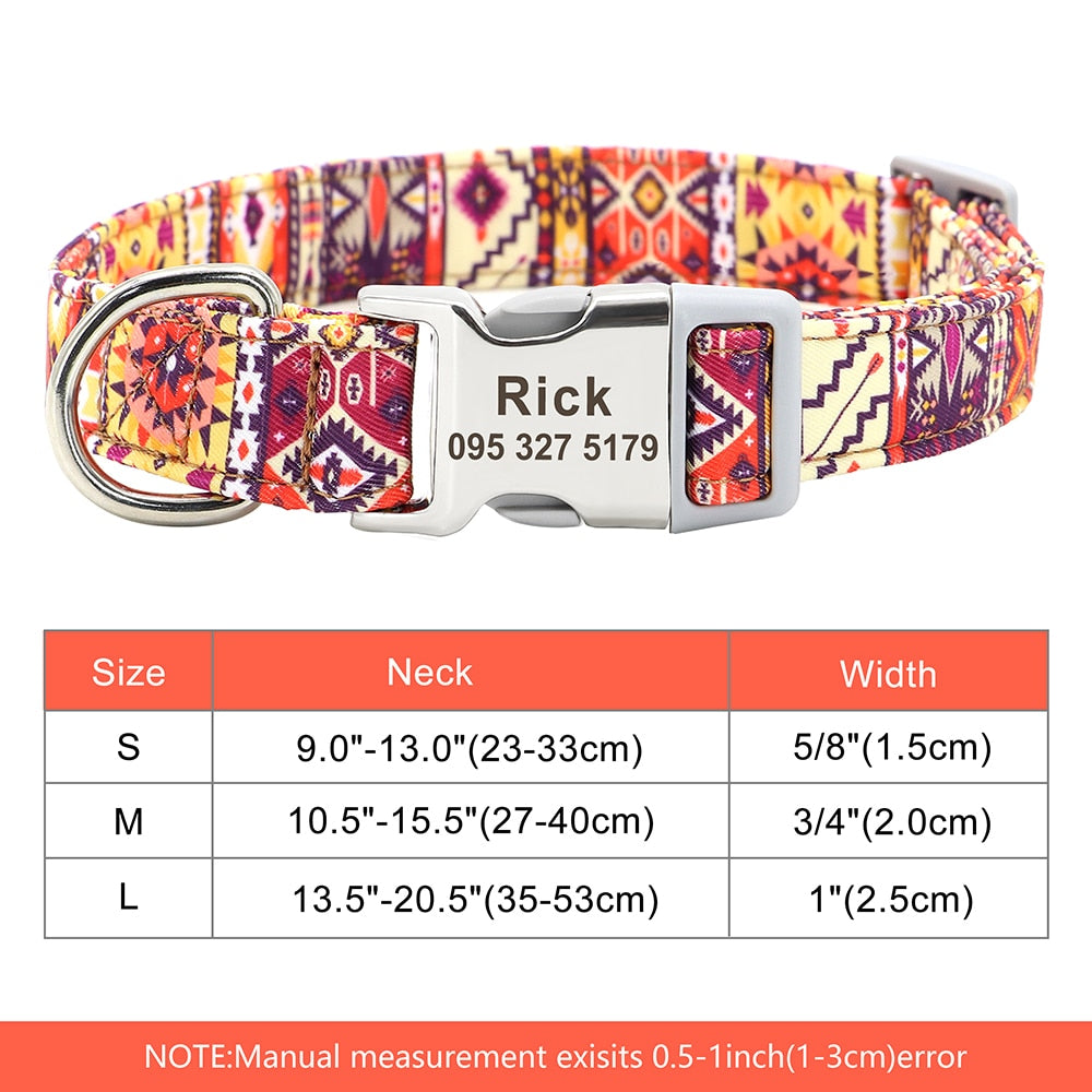 Personalized Pet Collar Nylon