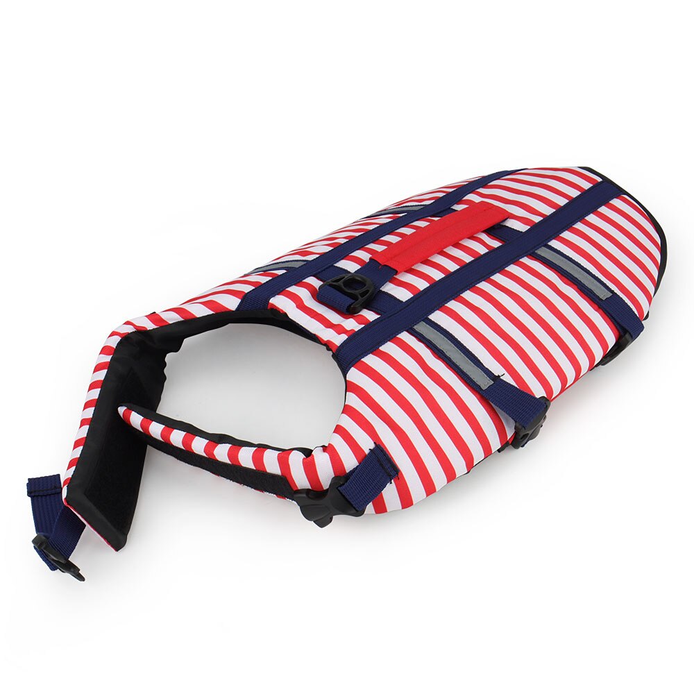 Stripe Dog Life Jacket Swimsuit Life Vest Summer Reflective Puppy Float Coat Swim Clothes Pet Vest