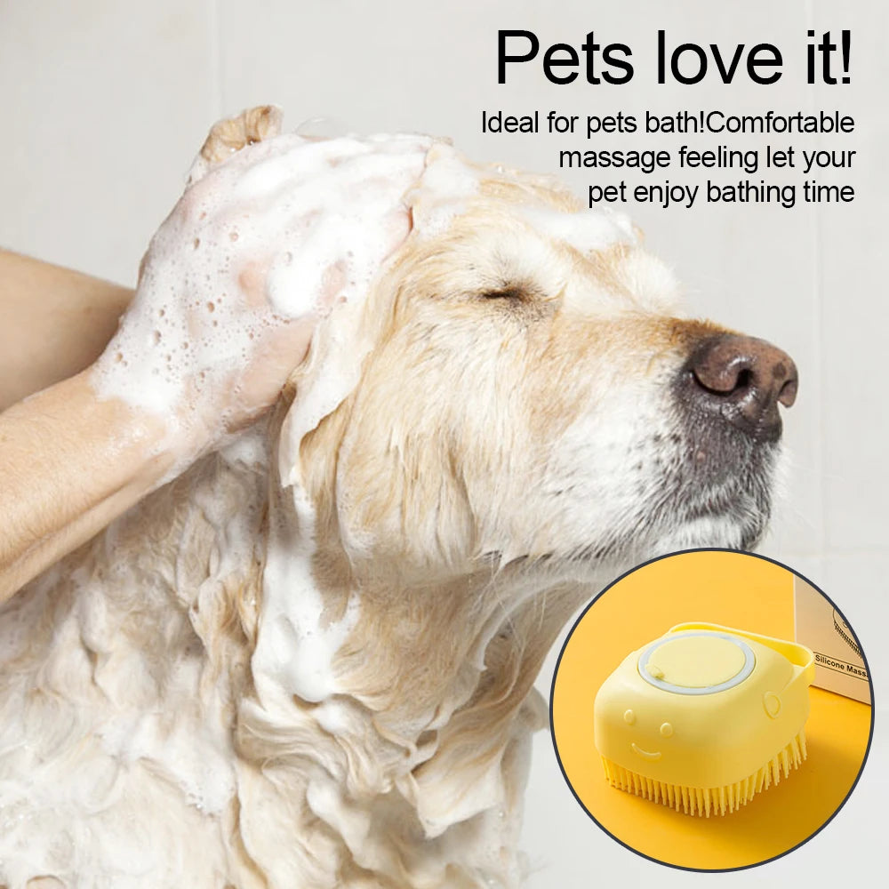 Pet Shower Brush Silicone Material Dog Bath Massage Hair Cleaning