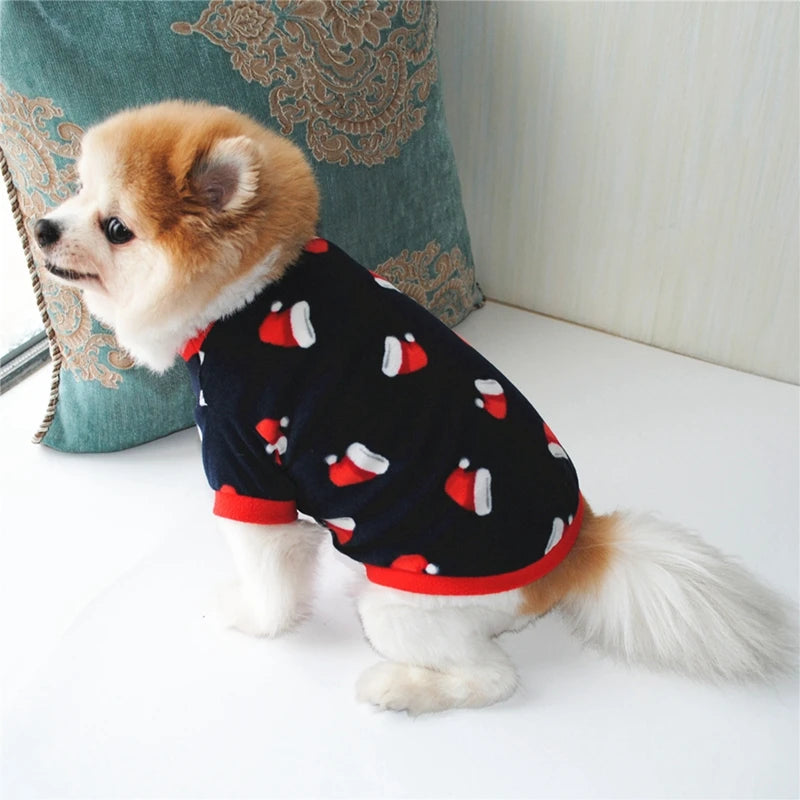 Christmas Fleece Shirts for Small Pets