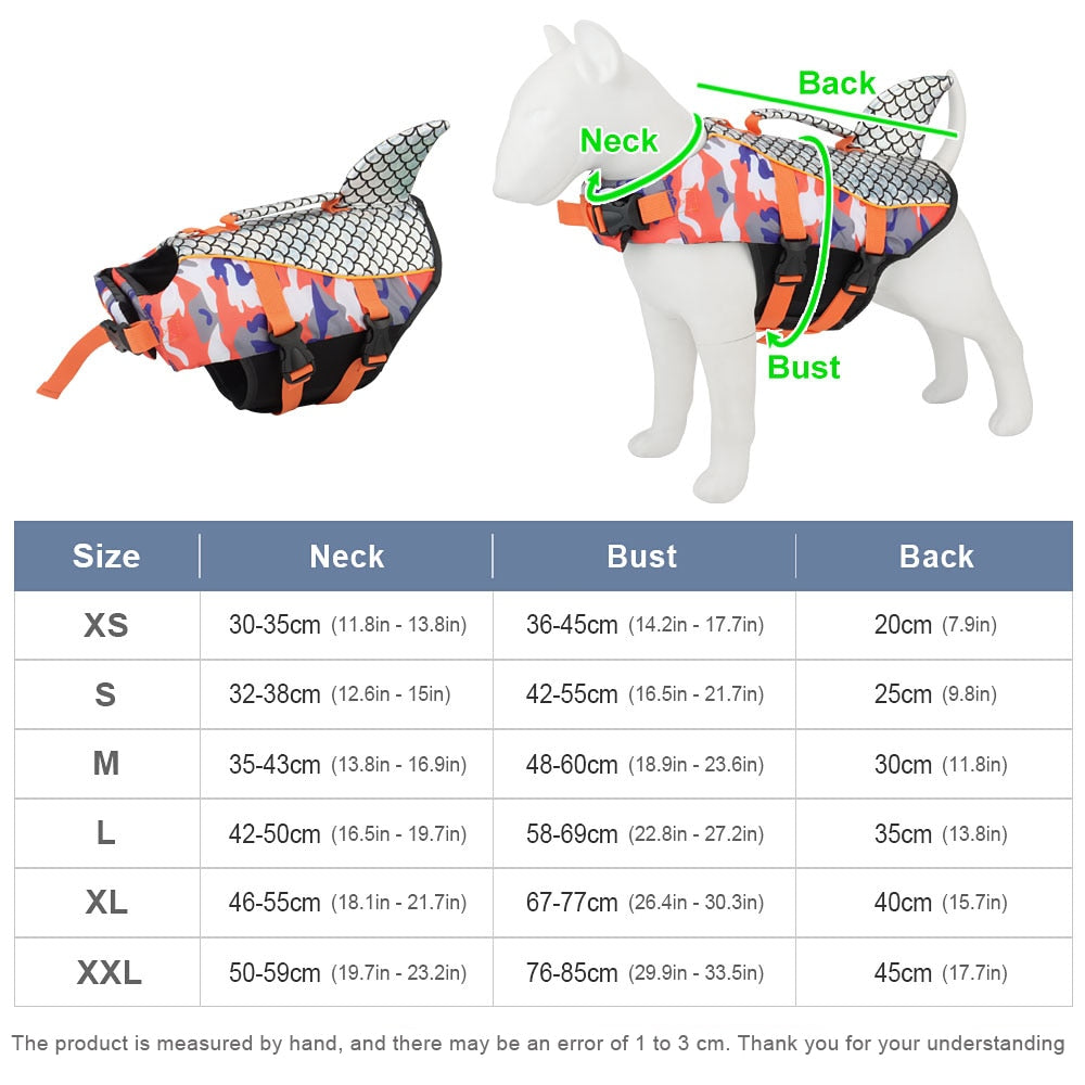 Reflective Scales Dog Life Jacket Swim Pet Vest Dog Swimsuit Outdoor Water Pool Clothes Pet Swimwear