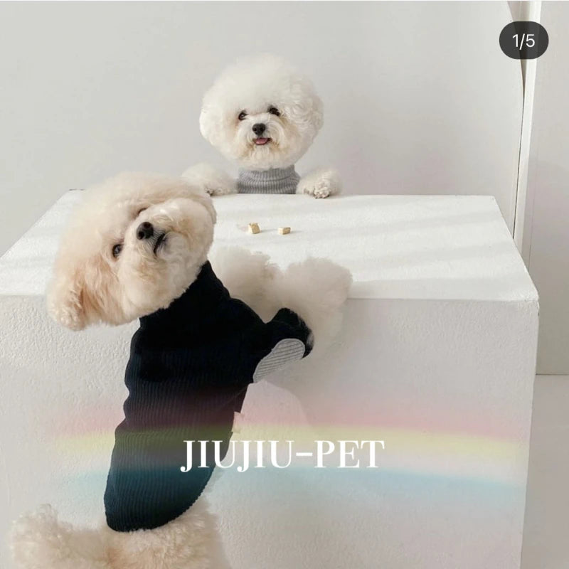 Fashion Winter Pet Clothes Solid Color Cotton