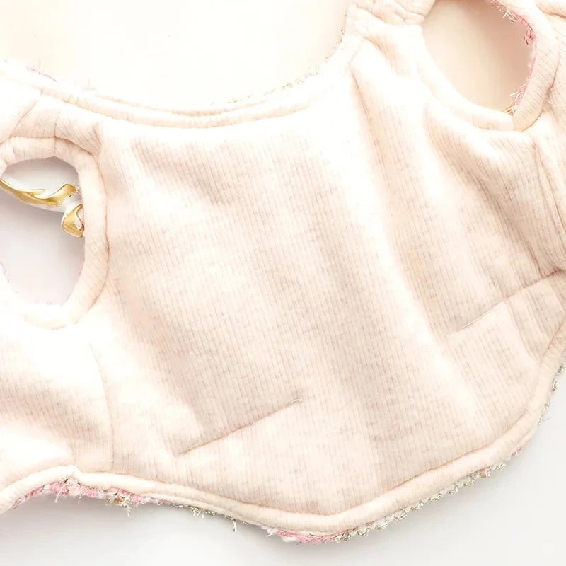 Sweet Petco Bordered Fragrant Short Vest Coat