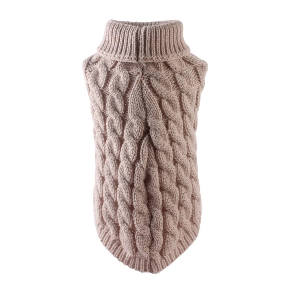 Warm Pet Turtleneck Knit Sweater for small dogs