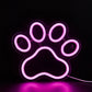 1pc LED Neon Sign Dog Paw Shaped Night Lights