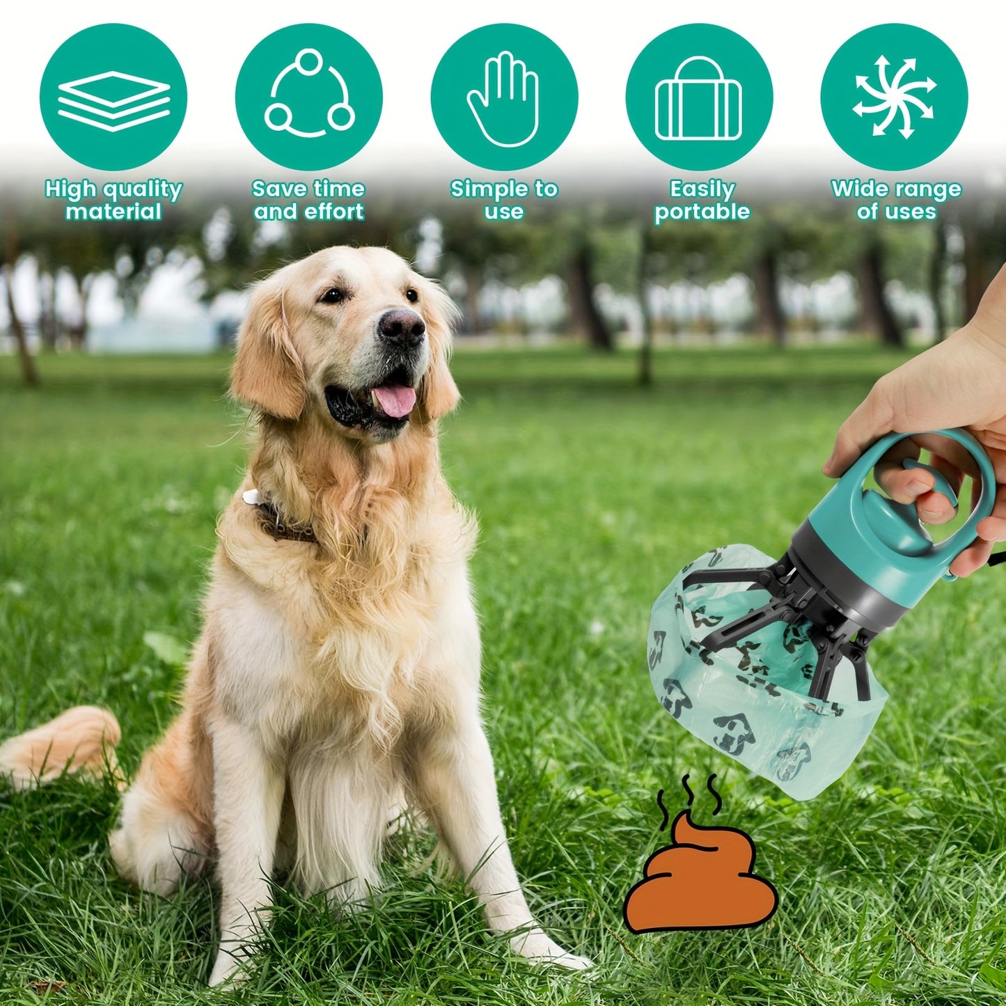 QuickClean Pet Poop Picker - Portable Outdoor Scoop