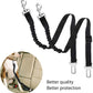 Dog Seat Belt 2 Pack Adjustable Elastic Durable Nylon Pet Dog Car Seat Belt Pet Puppy Safety Leash Leads Car Vehicle Seatbelt for Dogs,Cats and Pets (Black)