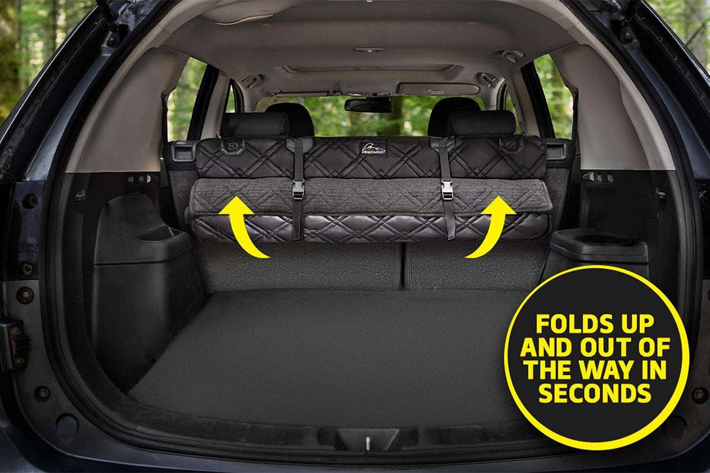 SUV Cargo Liner Dog Seat Covers + Seat Belt, Double Stitched & Extra Padded, Water Repellant, anti Shock, Non-Slip, Cover Trunk Mat, Dog Accessories, Pet Car Seat Protector for Fur & Mud