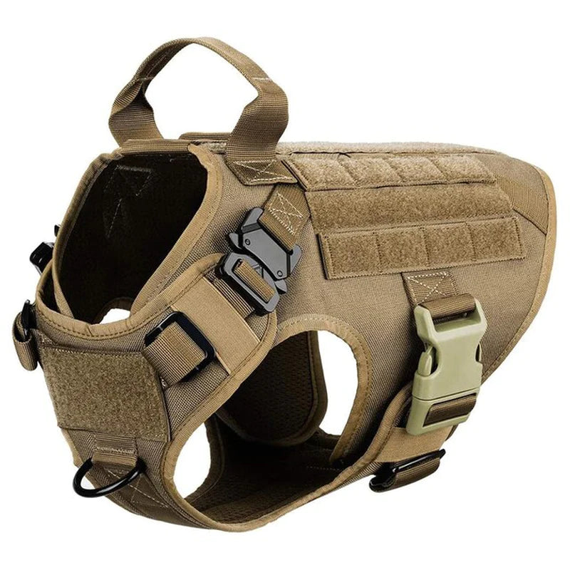 Metal Buckle Tactical Dog Harness MOLLE Pet Train Vest German Shepherd Leash Hound Golden Retriever Labrador Saint Bernard Husky