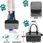 Airline Approved Dog Purse Carrier | Soft-Sided Pet Carrier for Small Dog, Cat, Puppy, Kitten | Portable Stylish Pet Travel Handbag | Ventilated Breathable Mesh, Sherpa Bed (Stripe Black)