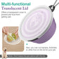 Collapsible Dog Bowls 2 Pack, Silicone Feeding Watering Bowls with Lids & Carabiners for Dogs Cats, Portable Collapsable Water Feeder Food Bowl for Walking Traveling Home Use, Violetturquoise