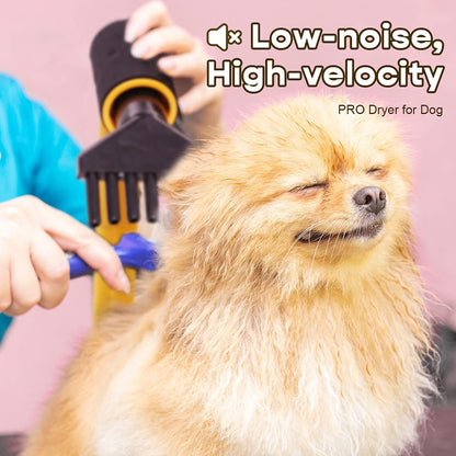 Dog Dryer 4.0 HP 2 Speed Adjustable Heat Temperature Pet Dog Grooming Hair Dryer Blower Professional with 5 Different Nozzles and a Shower Massage Glove