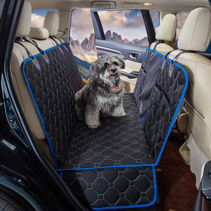 Dog Back Seat Cover Protector Waterproof Scratchproof Nonslip Hammock for Dogs Backseat Protection against Dirt and Pet Fur Durable Pets Seat Covers for Cars & Suvs (Blue, 58" Wx 56” L)