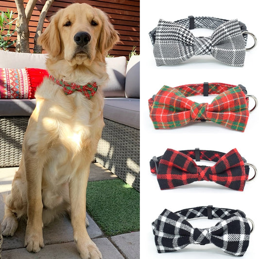 Dog Collar with Bow Tie and Leash Set