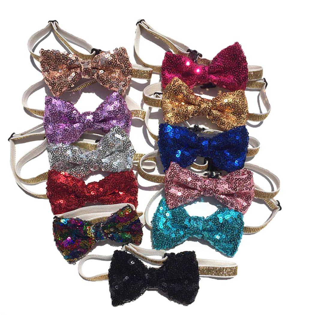 Lovely Sequin Pets Bow Tie Grooming Accessories Cute Dog