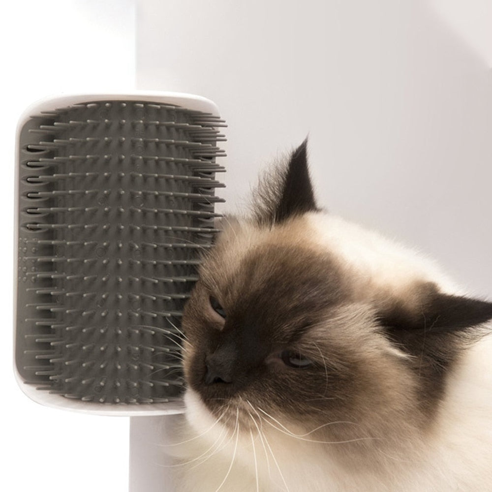 Cat Massage Brush; Self Groomer Comb With Catnip Cat Rubs