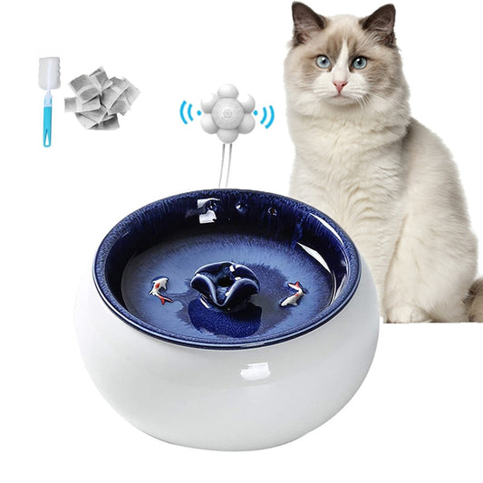 Electric Ceramic Cat Drinking Water Fountain 1.5L