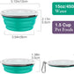 Collapsible Dog Bowls 2 Pack, Silicone Feeding Watering Bowls with Lids & Carabiners for Dogs Cats, Portable Collapsable Water Feeder Food Bowl for Walking Traveling Home Use, Violetturquoise