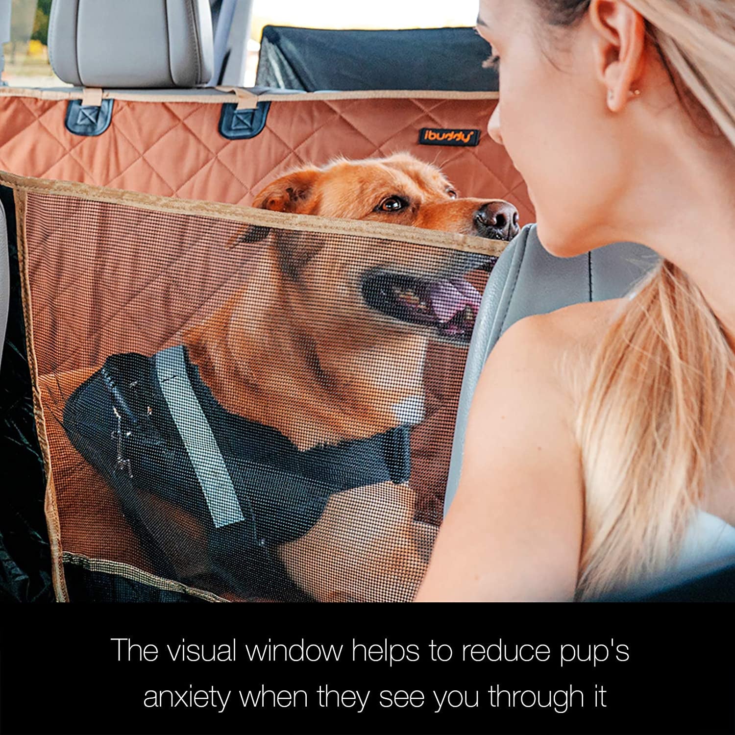 Dog Car Seat Covers, Waterproof Dog Seat Cover for Back Seat with Mesh Window,Stain Resistant Dog Car Hammock, Nonslip Car Seat Covers for Dogs, Pet Car Seat Cover for Car/Suvs/Trucks