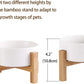 White Ceramic Elevated Raised Cat Bowls ,Cat Food Dish with Stand, Raised Cat Food or Water Bowls anti Vomiting,Pet Bowl with anti Slip Rubber Pad,Stress Free for Cats and Small Dogs（400Ml/13.5Oz