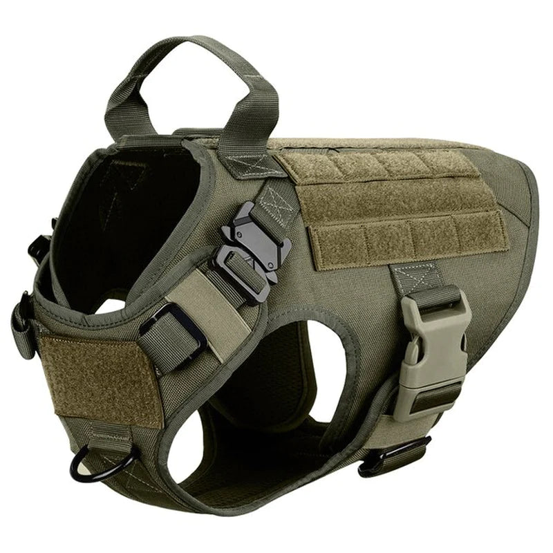 Metal Buckle Tactical Dog Harness MOLLE Pet Train Vest German Shepherd Leash Hound Golden Retriever Labrador Saint Bernard Husky