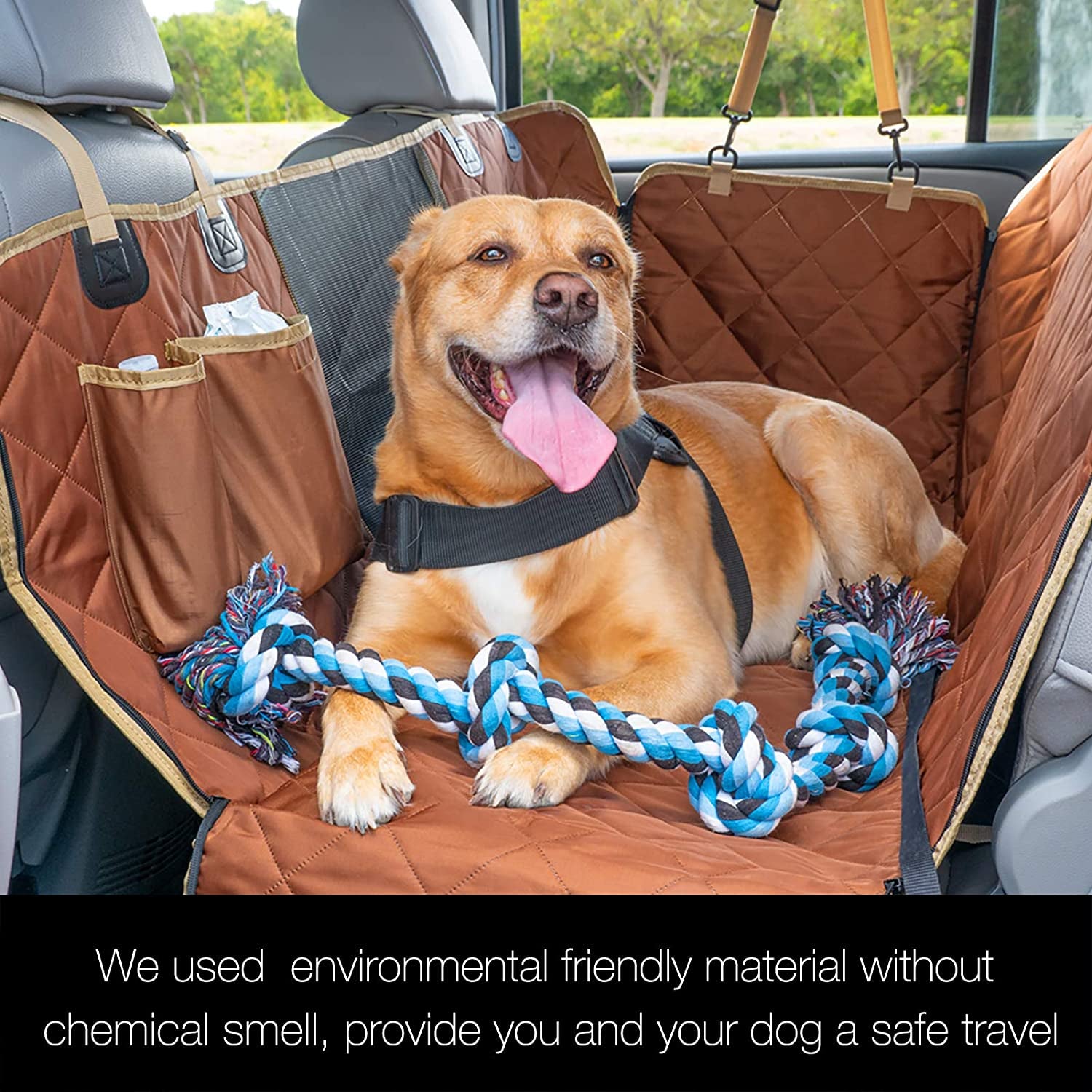 Dog Car Seat Covers, Waterproof Dog Seat Cover for Back Seat with Mesh Window,Stain Resistant Dog Car Hammock, Nonslip Car Seat Covers for Dogs, Pet Car Seat Cover for Car/Suvs/Trucks